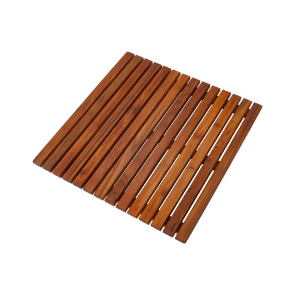 Bu görsel, 60x60 cm ölçülerinde teak ağacından üretilmiş masif ahşap masa tablasını yan açıdan göstermektedir.