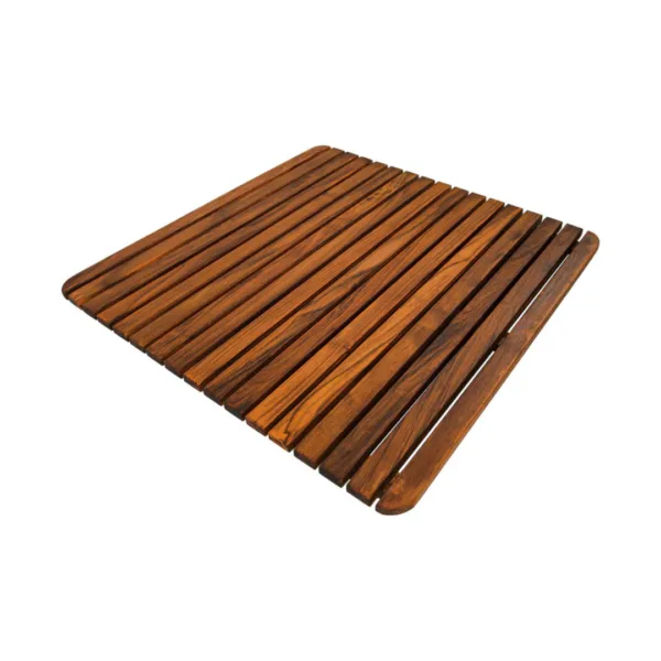 Bu görsel, 70x70 cm ölçülerinde teak ağacından üretilmiş masif ahşap hazır masa tablasını yan açıdan göstermektedir.